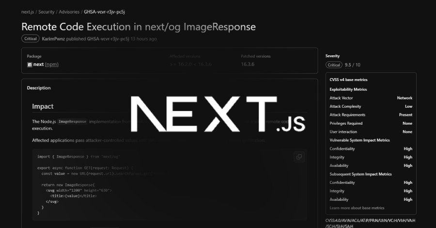 Sicherheitslücke in Next.js ermöglicht Server-Codeausführung